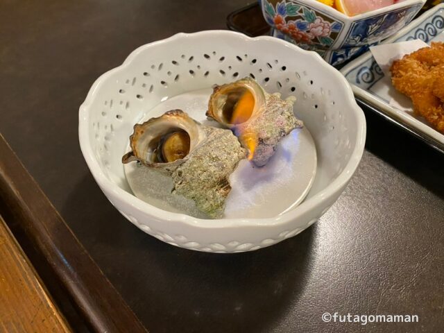 隠岐シーサイド岬　夕食のサザエ